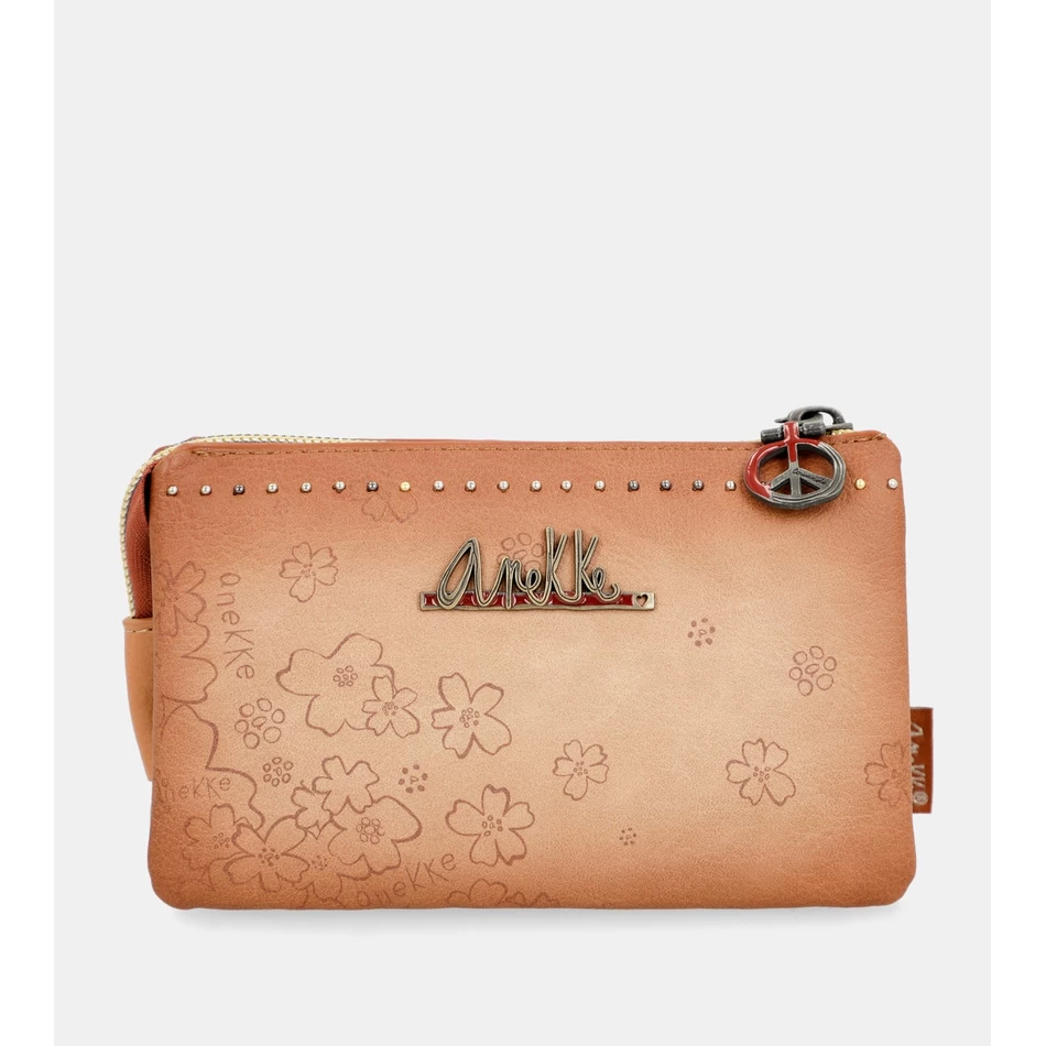 Anekke çiçekli 3 Bölmeli Bozuk Para Cüzdanı