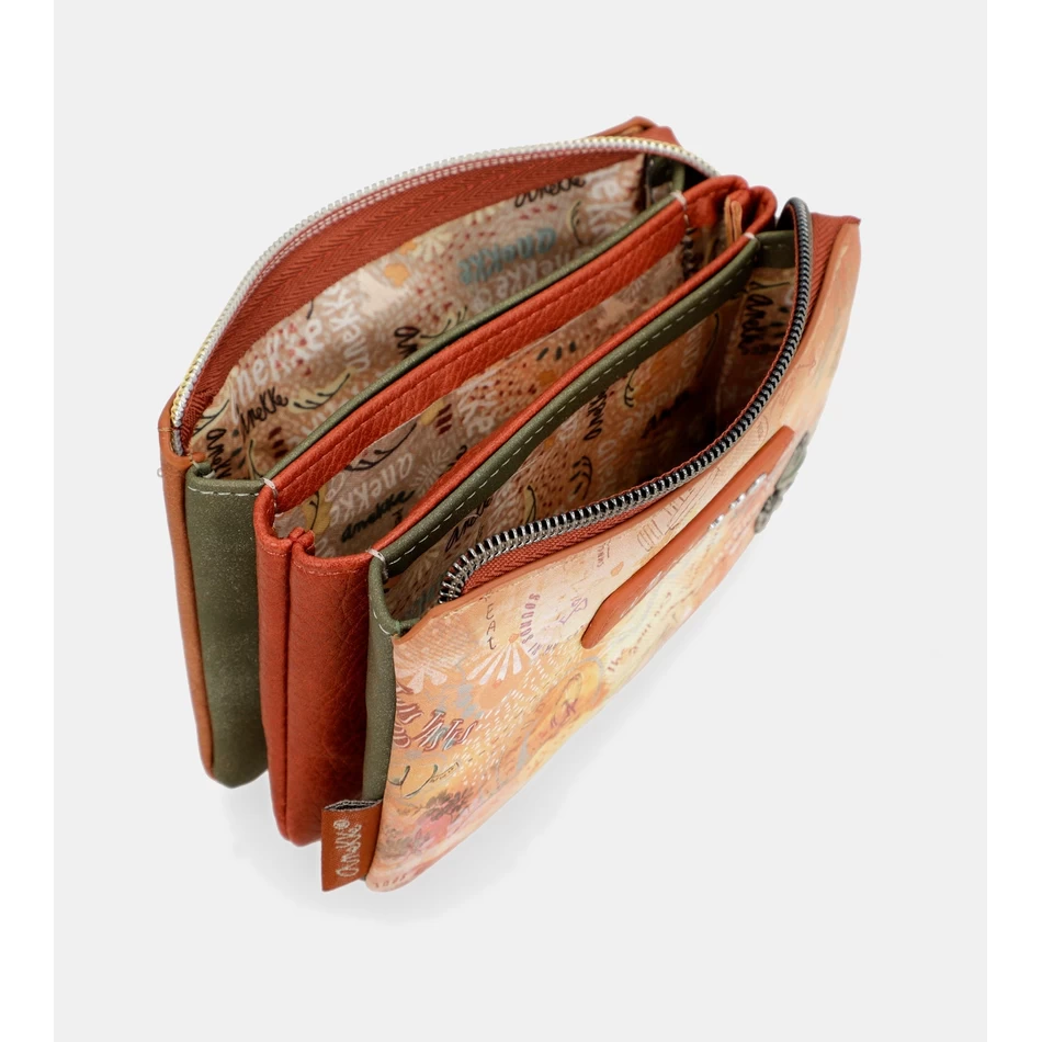 Anekke çiçekli 3 Bölmeli Bozuk Para Cüzdanı