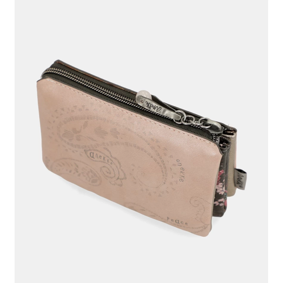Anekke Peace & Love Roze Portemonnee Met 3 Vakken