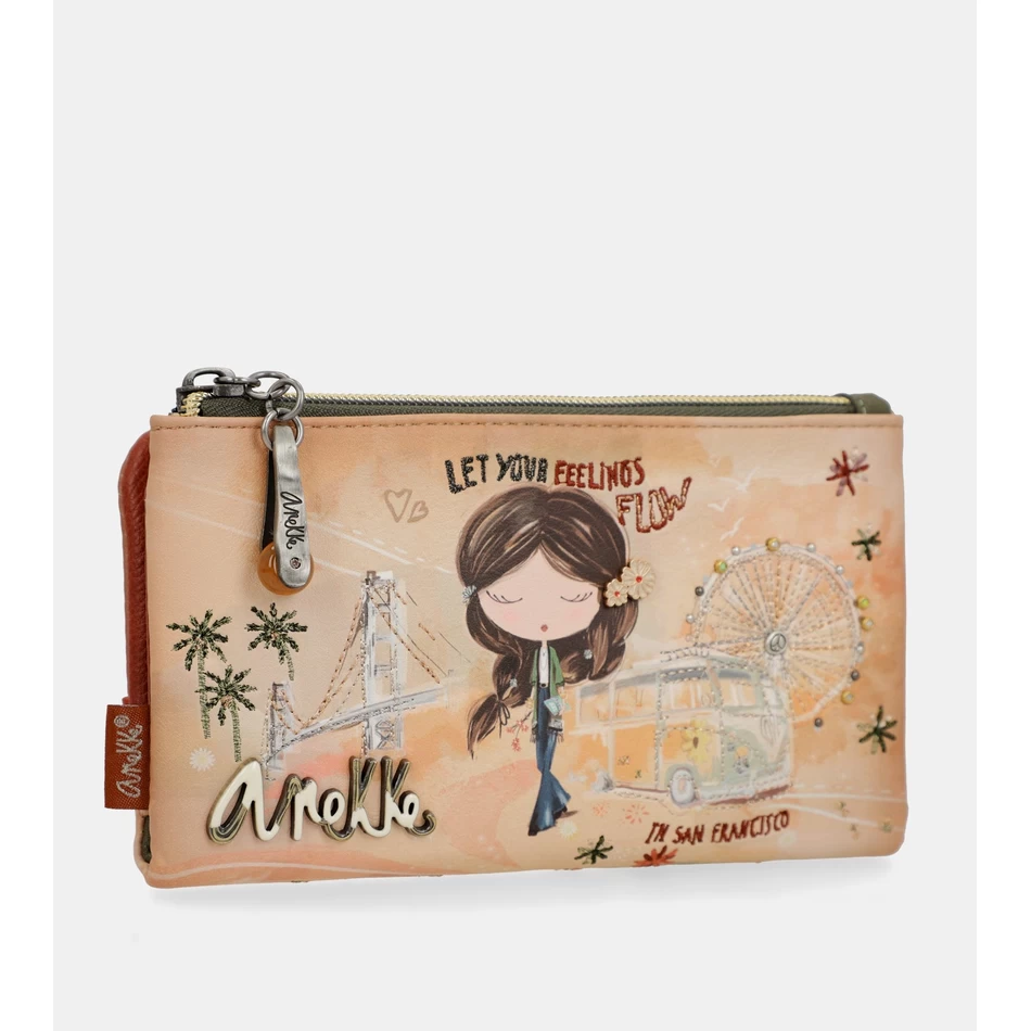 Anekke Perdamaian & Cinta Unta Dompet Rfid Fleksibel