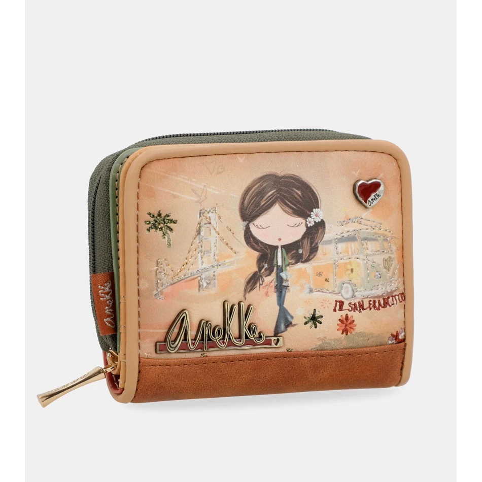 محفظة Anekke Peace & Love Camel Rfid
