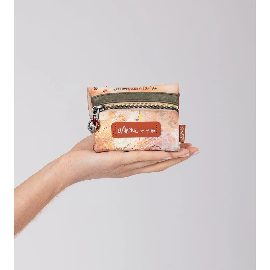 Anekke Peace & Love Camel Portemonnee Met Klep