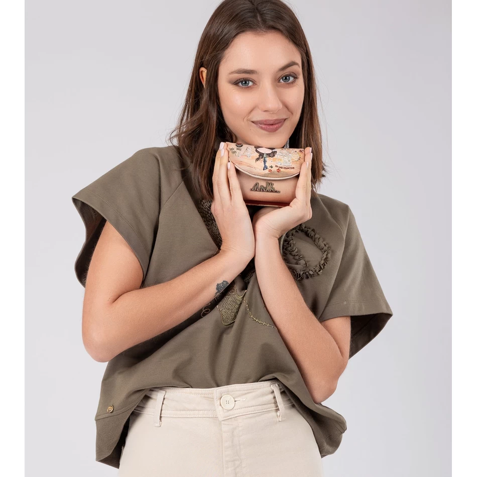 Anekke Peace & Love Camel Portemonnee Met Klep