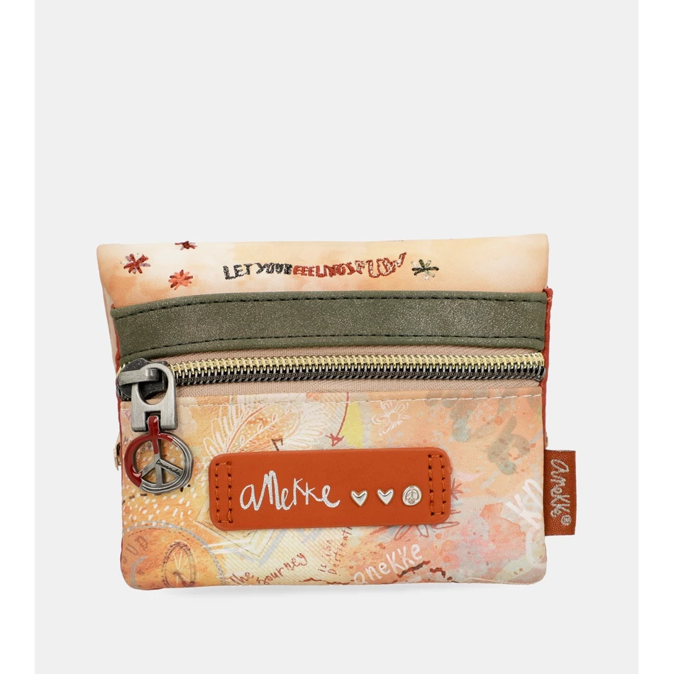 Anekke Peace & Love Camel Portemonnee Met Klep