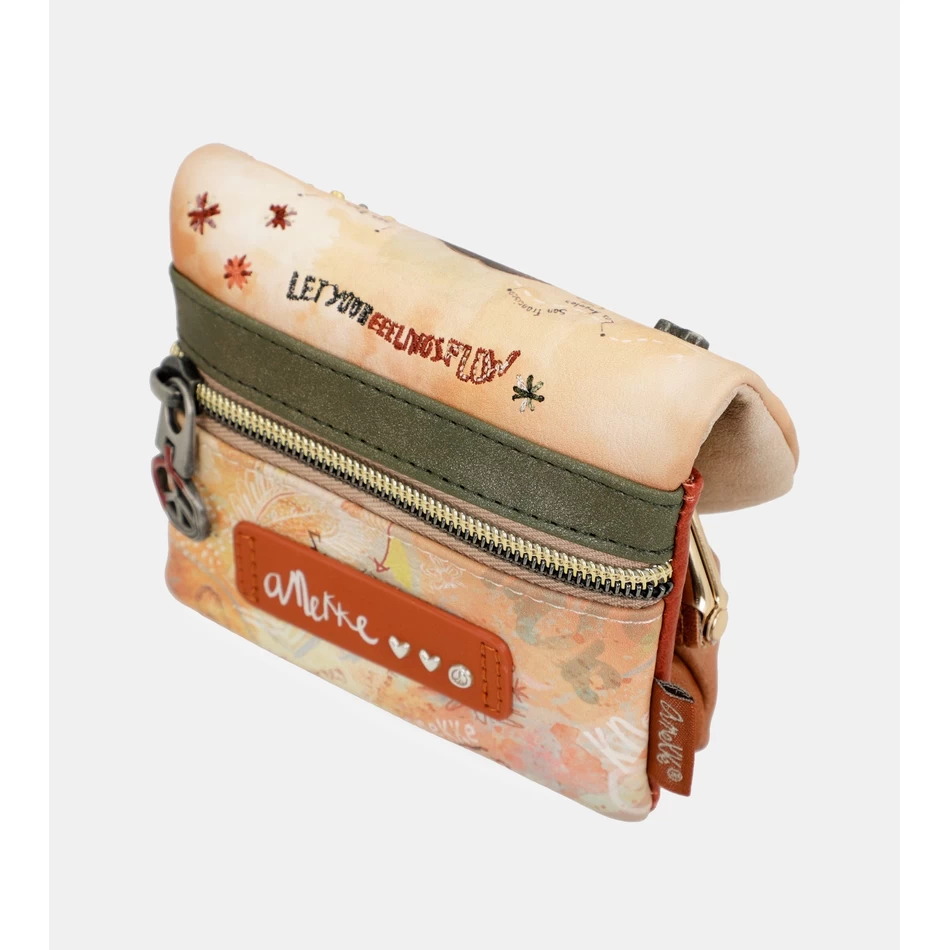 Anekke Peace & Love Camel Portemonnee Met Klep