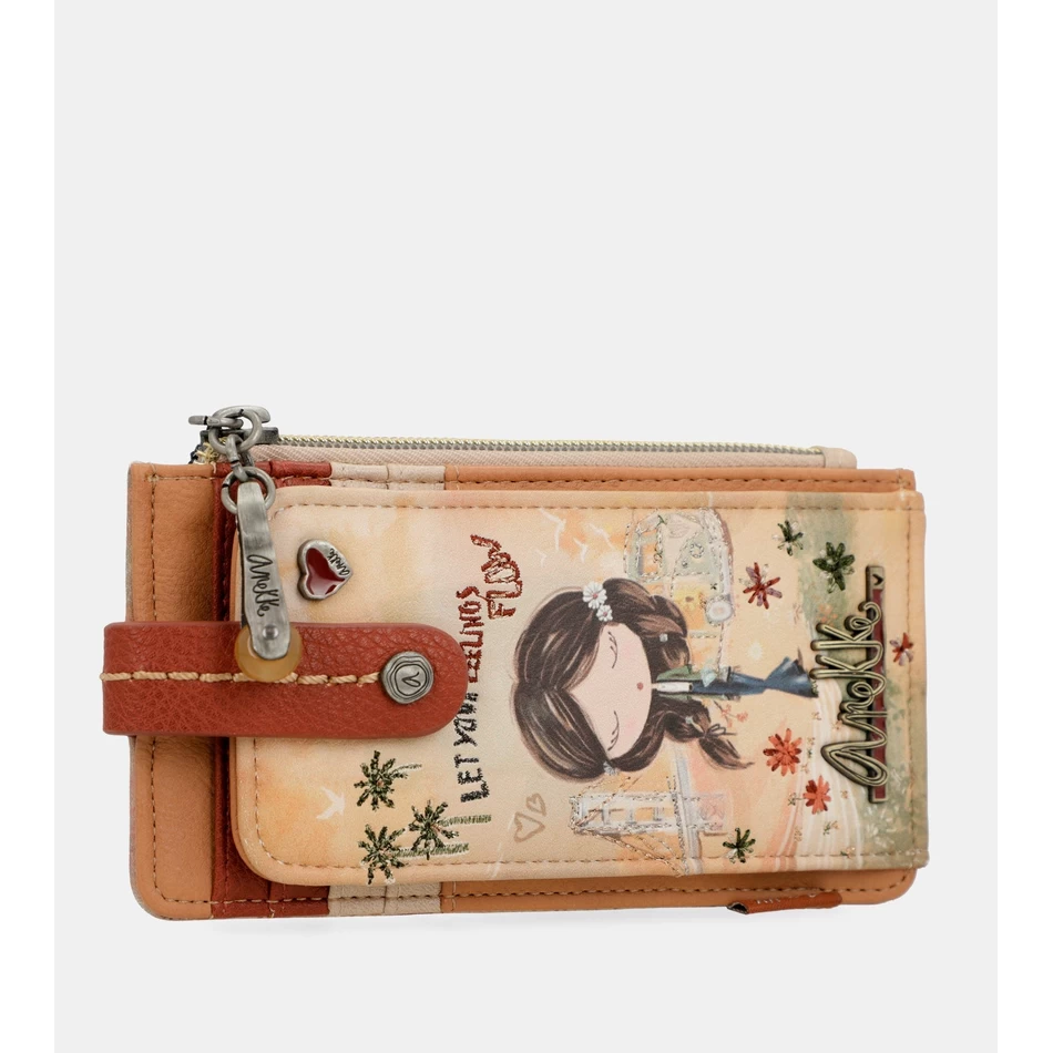 Anekke Peace & Love camel RFID card holder