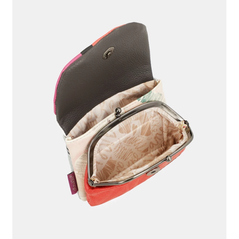 Anekke محفظة النقود المعدنية الأنيقة مع غطاء