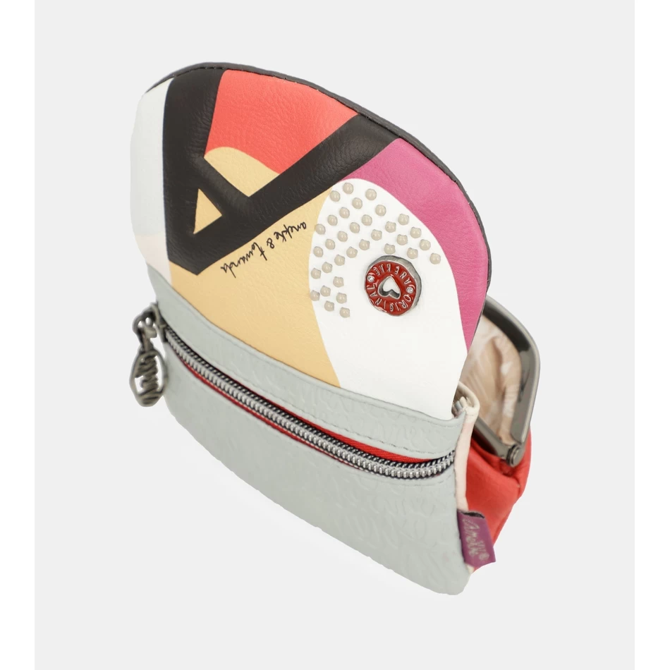 Anekke محفظة النقود المعدنية الأنيقة مع غطاء