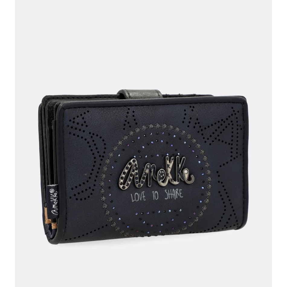 Anekke Studio navy blue small RFID wallet