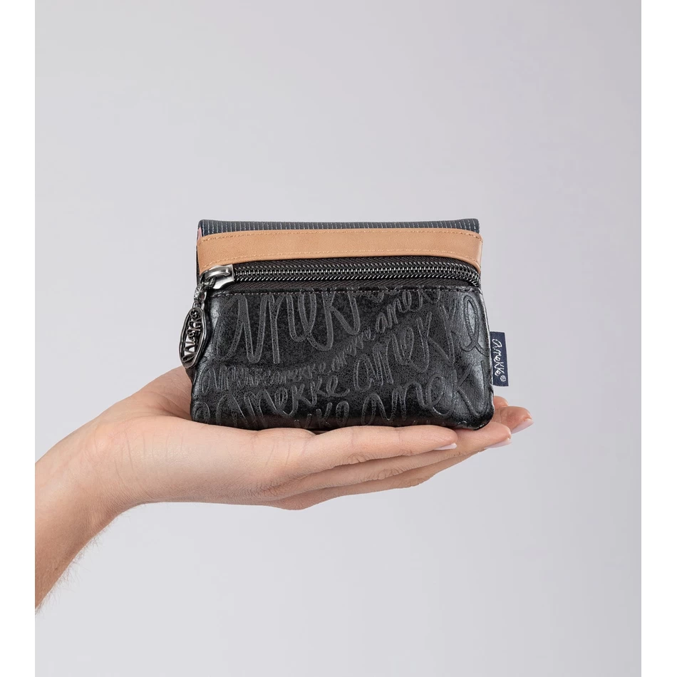 анекке студио тамноплава торбица за новчиће са поклопцем