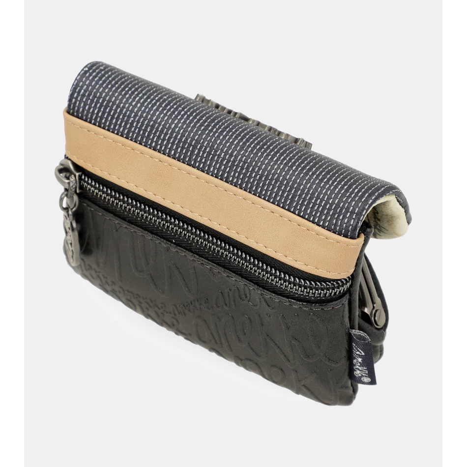 анекке студио тамноплава торбица за новчиће са поклопцем