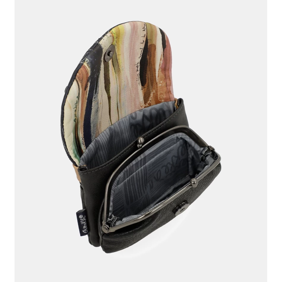 анекке студио тамноплава торбица за новчиће са поклопцем