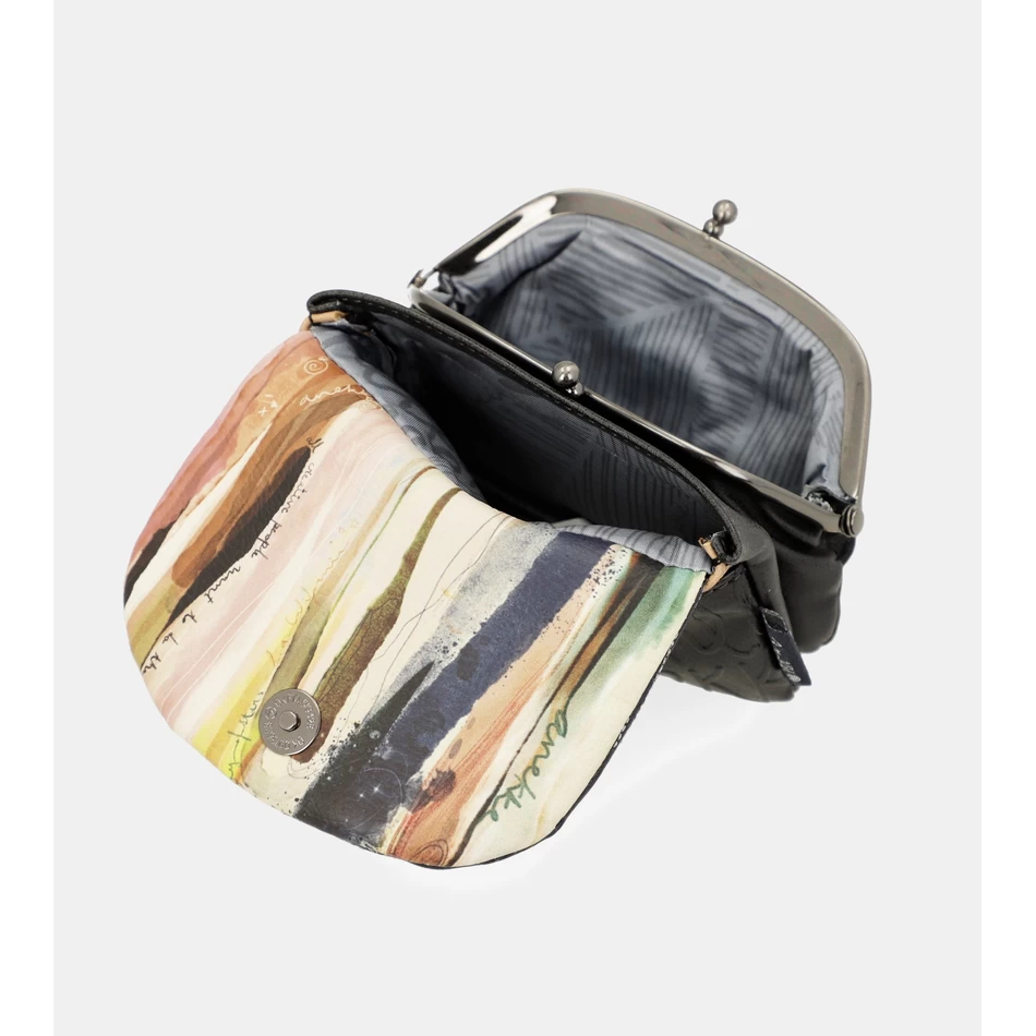 анекке студио тамноплава торбица за новчиће са поклопцем