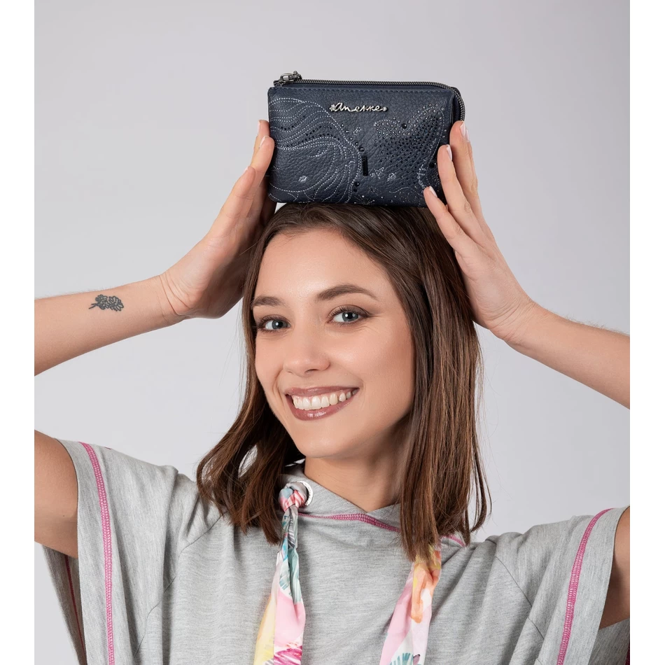 Anekke Studio темно-синий тройной кошелек для монет