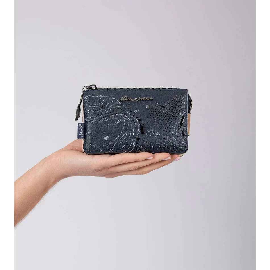 Anekke Studio темно-синий тройной кошелек для монет