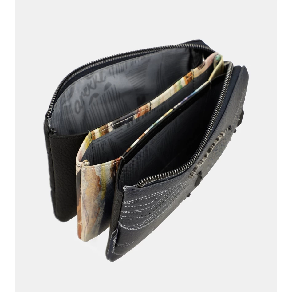 Anekke Studio темно-синий тройной кошелек для монет